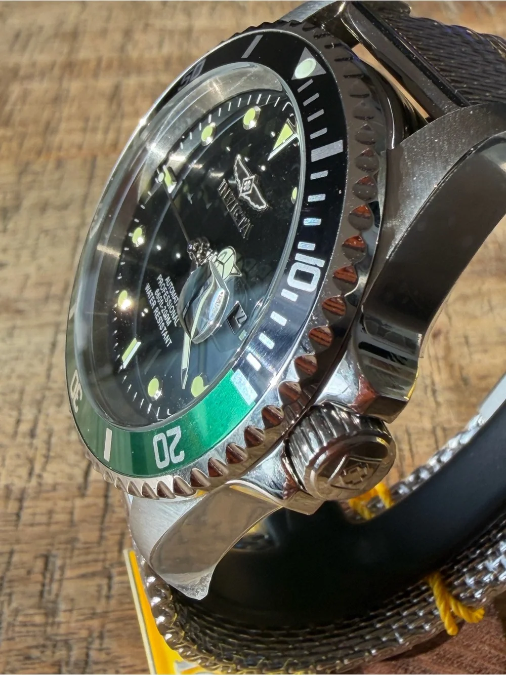 New Invicta Automatic GRAND DIVER Bastion Watch 47mm - Green Bezel Mesh Band